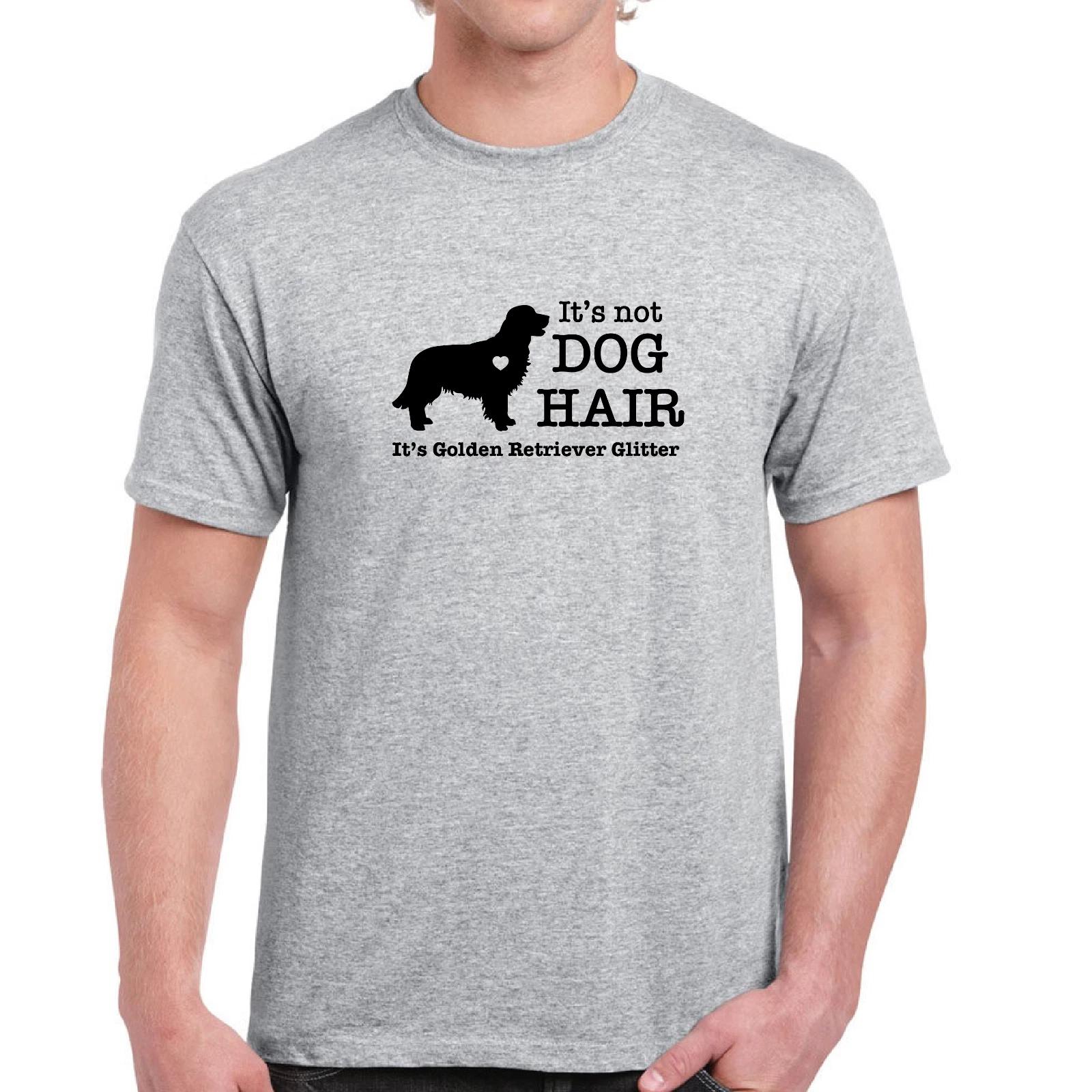 Its Not Dog Hair Its Golden Retriever Heart Glitter Funny Cotton Gray T-Shirt M