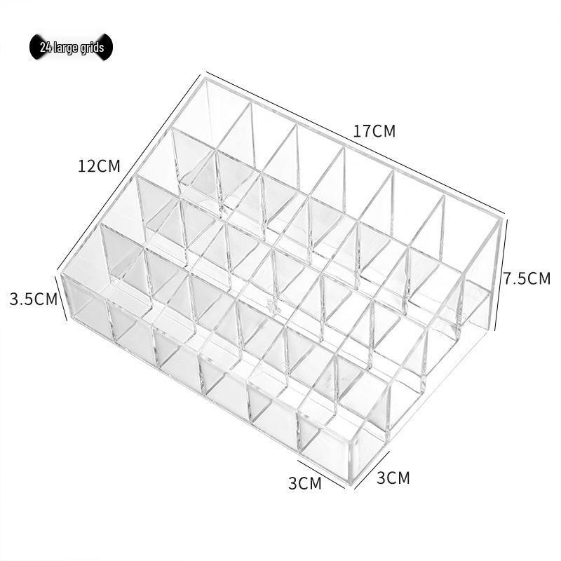 Transparent Lipstick Organizer - Multi-Grid Cosmetics Holder Display Box