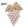Long-lasting Brooch Grape Design with Imitation Pearls And Rhinestones Strong