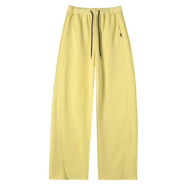 Spring Autumn Solid Elastic Waist Wide Leg Pants Women Loose Casual Drawstring All-match Sweatpants Trousers