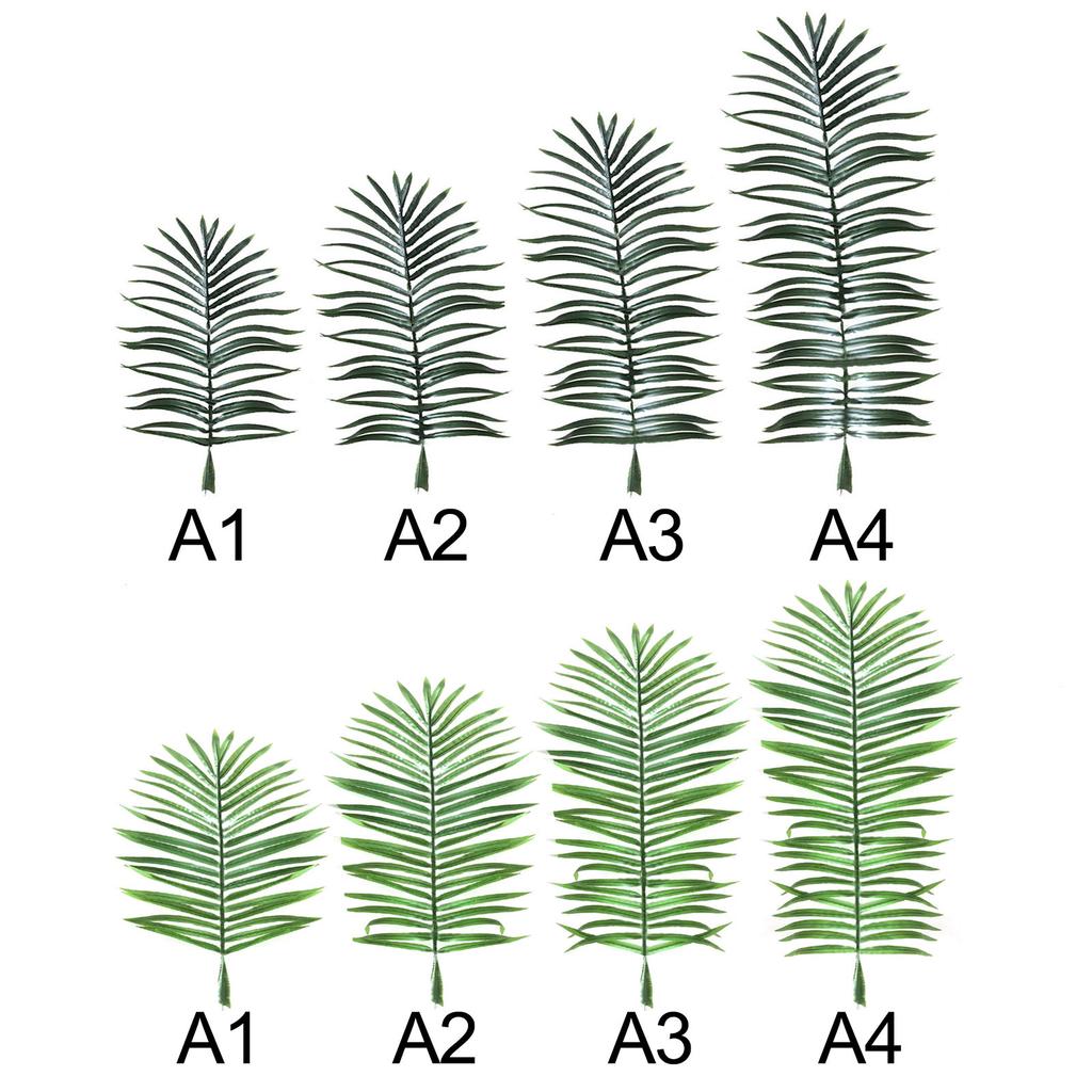 Artificial Palm Leaves Lifelike Tropical Faux Palm Fronds for Wedding Home Decoration Light Green 1.4m