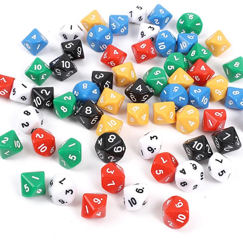 30PCS Math Manipulative 10 Sided Dice For Classroom Teaching Supplies Kids Learning Educational Toys Playsetss Juguetes Didacticos Para Niños