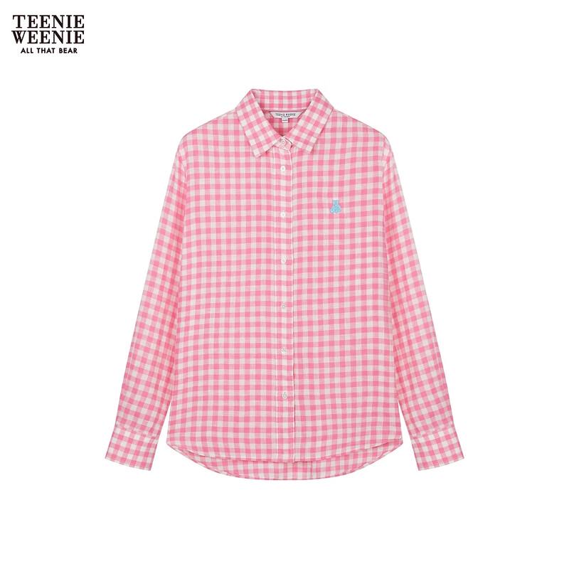 Teenie Weenie Women s Plaid Linen Long-Sleeve Shirt M
