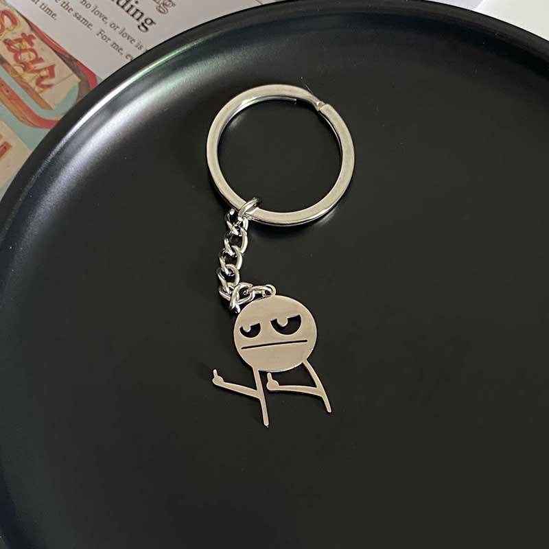 Fun Stickman Couple Keychain Ins Cute Personality Funny Student School Bag Pendant Girlfriend Birthday Gift