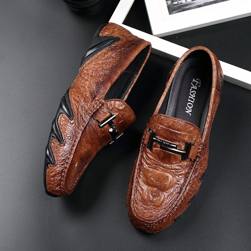 Echtes Leder Herren Freizeitschuhe Luxus Designer 2026 Herren Loafer Mann Mokassins Atmungsaktiv Zum Hineinschlüpfen Schwarz Braun Fahrerschuhe