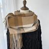 Plaid Scarf Women's New Autumn and Winter Fashion Imitation Cashmere Fringed Shawl Warm and Thickened Scarf Windproof, Warm & Decorative