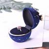 Stylish Round Rings Presentation Holder Round Bowknot Embellished Rings Case Soft Liner Rings Jewelry Display Holder Box