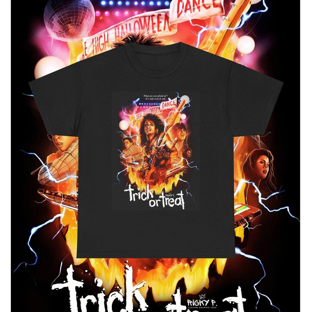 Trick or Treat 1986 Horror Gene Simmons Ozzy Osbourne Unisex Schweres Baumwoll-T-Shirt