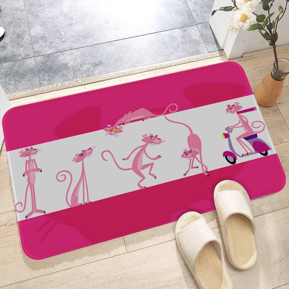 Personaggio Animato P-Pink P-Panther Tappetino da Bagno Stanza dei Bambini Decorazione Camera da Letto Balcone Tappetino Antiscivolo Soggiorno Tappeto di Benvenuto