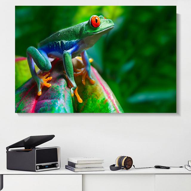 Pictură pe pânză cu animale Broasca de copac care râde Postere și imprimeuri Poze de artă de perete peisaj pentru camera de zi Decor fără cadru