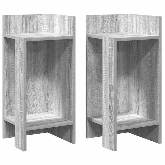 VidaXL Side Tables 2 Pcs with Shelf Sonoma Grey 25.5x27x60 Cm, End Table, Sofa Side Table, Table of 858553
