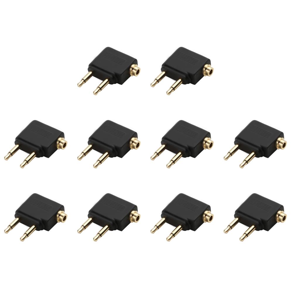 5-20Pcs 3.5mm Jack Airline Airplane Earphone Audio Connector Headset Audio Connector for Airplane Travel Headphone Accessories