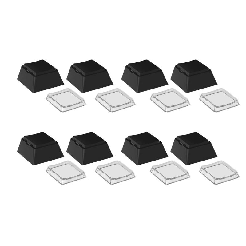 8pcs PBT Blank Keycap Set Cheey Profile PBT+PC 1U Keycaps for Mechanical Keyboards with Durability Classical Color