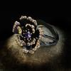 Vintage Jewelry  Sterling Silver Baroque sunflower Rings for Women Wedding Engagement Bride Black Gold Fine Jewelry