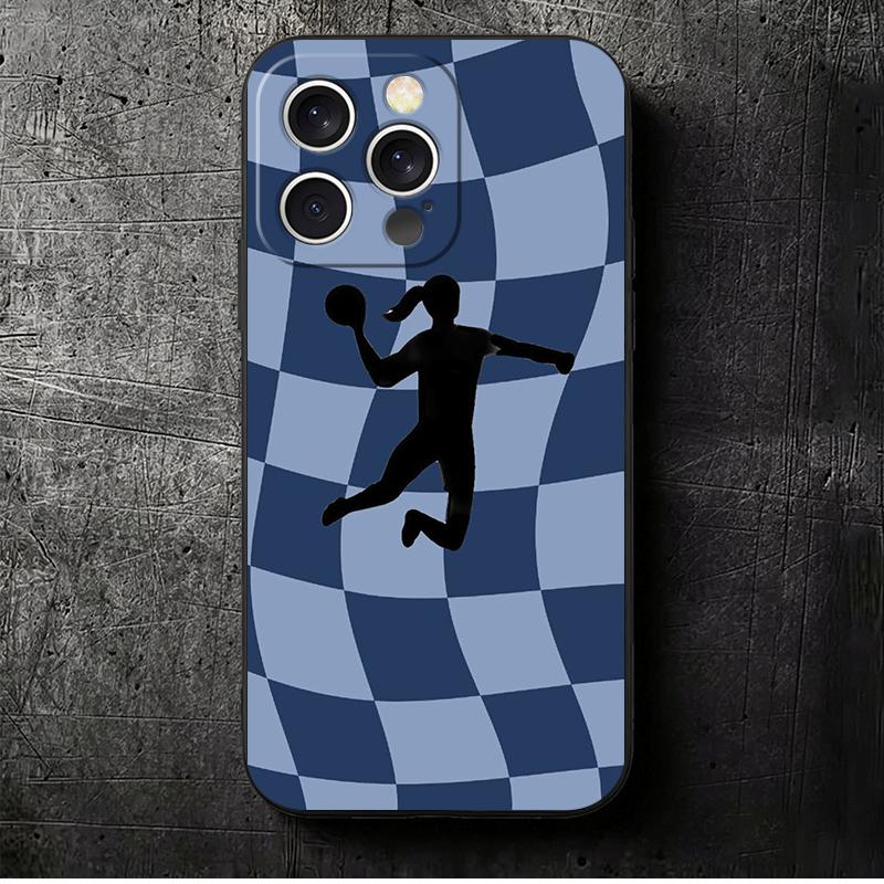 

Handball Sport Soft Phone Case for iPhone 16 16E 17 Air 15 Pro Max 14 Plus 13 Mini 11 12 7 Black Cover Back Shell iPhone 17 Air