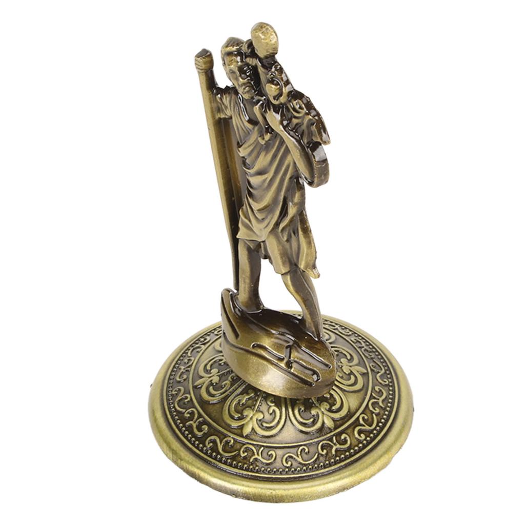 Jesus Statue Olive Colour 3.5in High Strong Alloy Stable Base Exquisite Details Jesus Figurine for Home Car Office