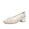 Weiche Sohle~ Ein-Pedal-Ballettschuhe Damen flacher Einstieg Damenschuhe Mesh-Schuhe atmungsaktiv dicker Absatz einzelne Schuhe Frühling und Herbst