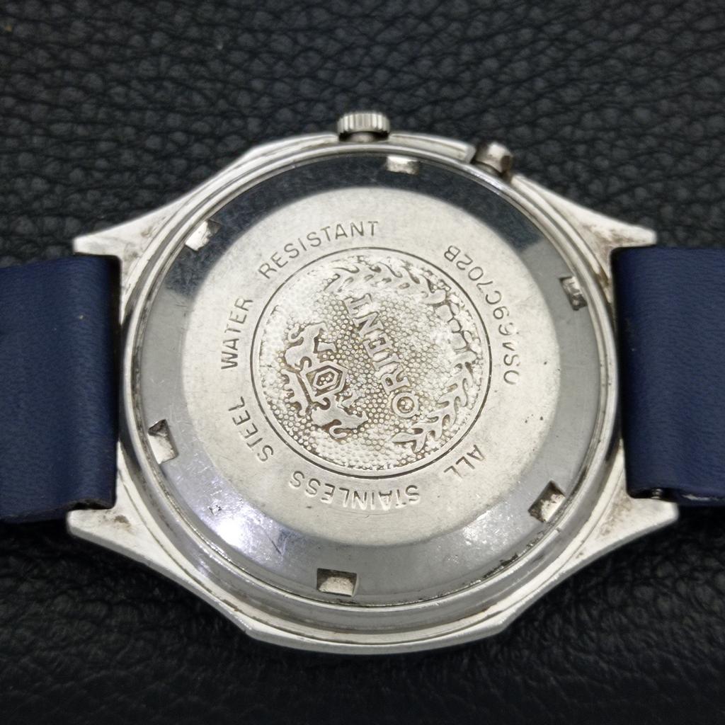 VINTAGE ORIENT AUTOMATIC 46941 JAPAN MENS BLUE COLOR DIAL WATCH A500738-5 R154-a500738