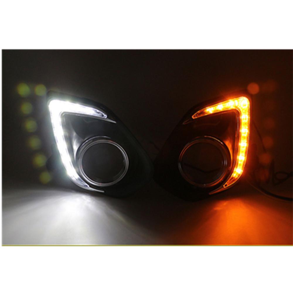 2Pcs LED DRL Daytime Running Light Fog Lamp Cover For Mitsubishi ASX 2013-2015