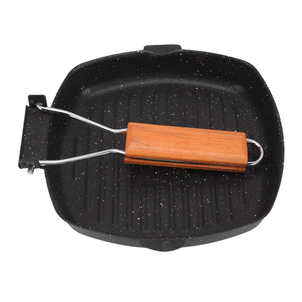 Folding Handle Frying Pan Nonstick Grilling Skillet Grill Pan  steak/Bacon/Meat/Fish