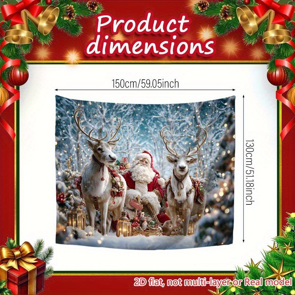 1Pcs Santa Reindeer Christmas Eve Sky Decoration Background Xmas Backdrop Decorations For Photo Studio Photo Booth Party