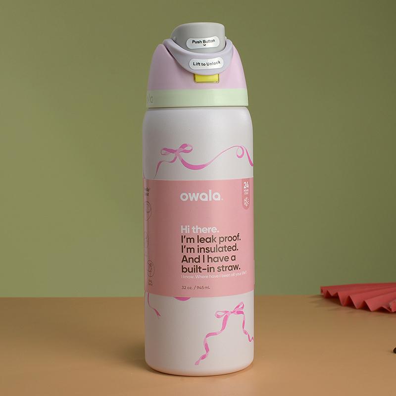 

Мультяшные вакуумные фляги и термосы Бутылка для воды Посуда для напитков Термос Тамблер Нержавеющая сталь Термокружка для холодного кофе розовый