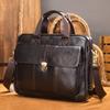 New Men's Briefcase Casual Vintage Genuine Leather Handbag Large-Capacity Business Laptop Bag Crossbody Bag