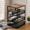 Tabletop Storage Rack with Mesh Baskets Tiered for Tea Drinkers