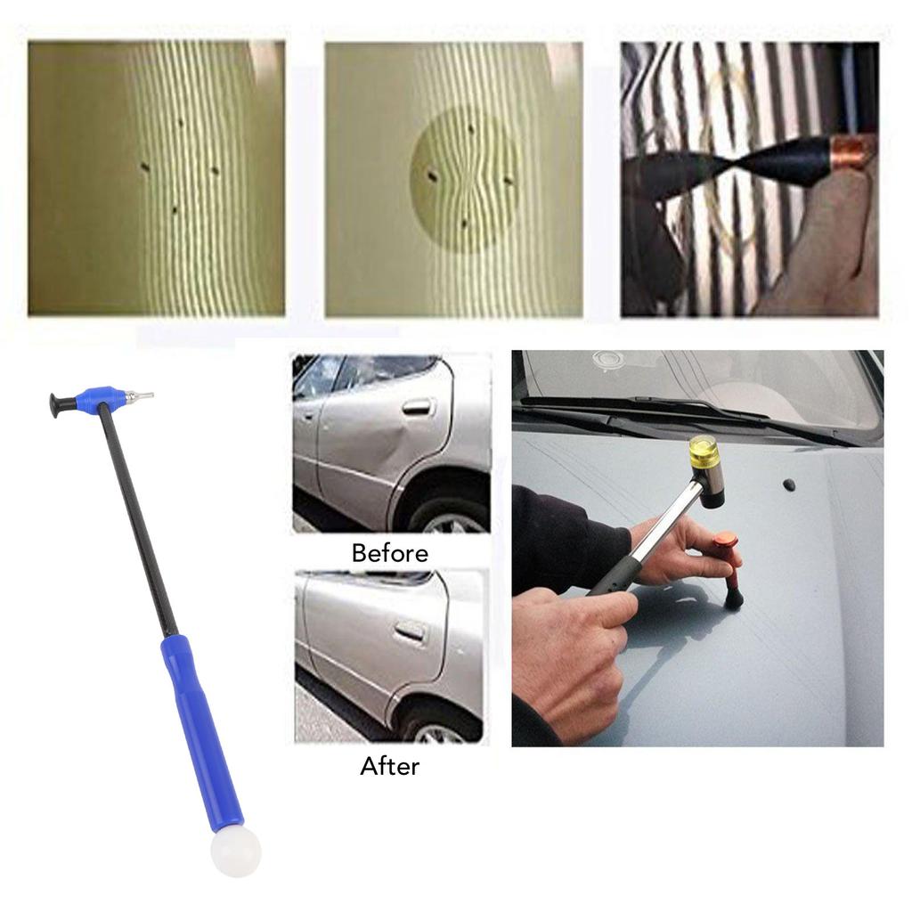 Auto Body Hammer Tools Set Paintless Dent Repair Leveling Hammer with 6 Replacement Heads for Car Dent Repair