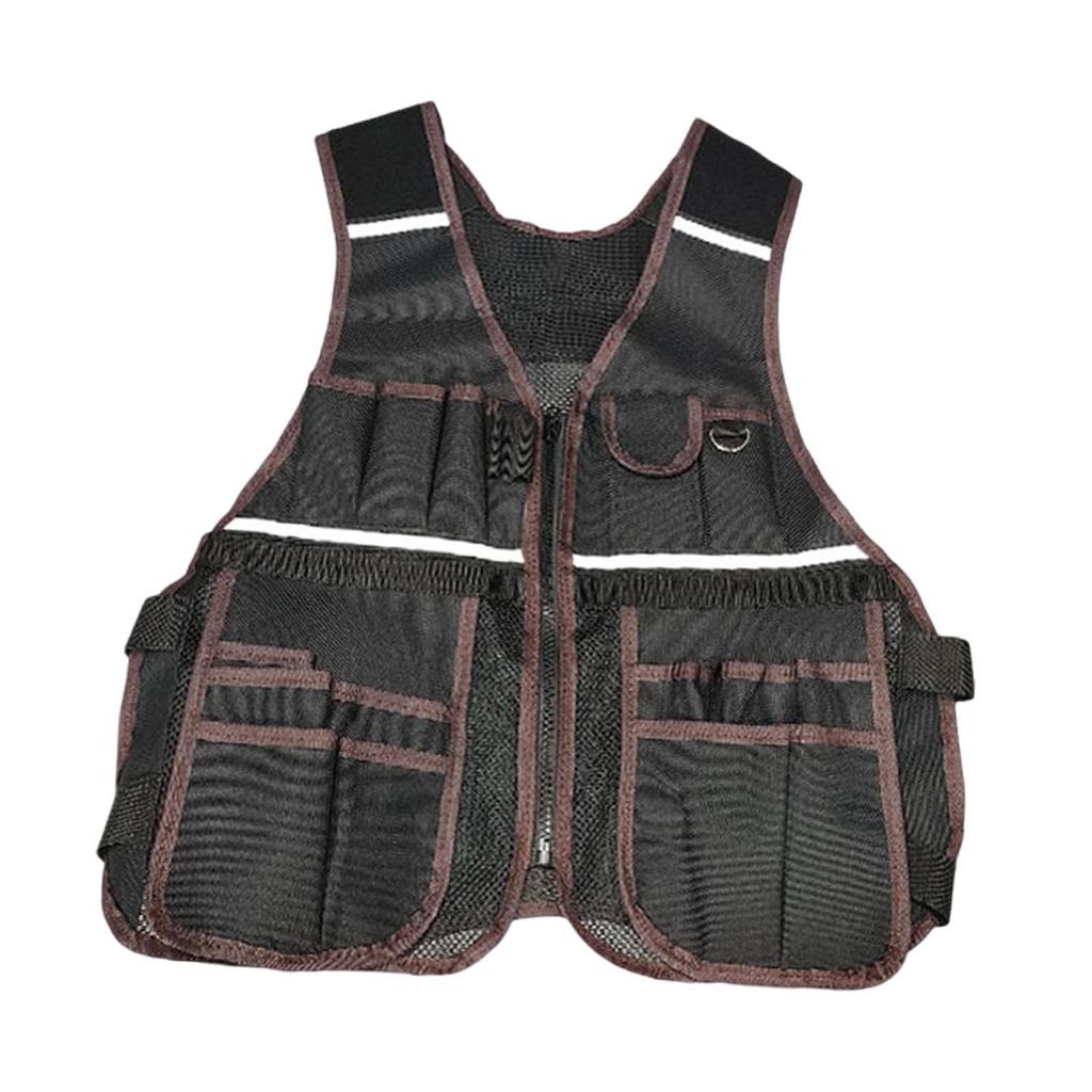 Electrician Tool Vest Adjustable Waist Premium Waterproof Work Vest Storage Bag Holder with Tool Pockets for Carpentry Home DIY