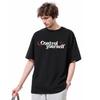 Amerikanisches Street Herren T-Shirt mit Buchstabenaufdruck, aus reiner Baumwolle, kurzärmelig, locker, lässig, mit Rundhalsausschnitt, vielseitiges Oberteil für den Alltag