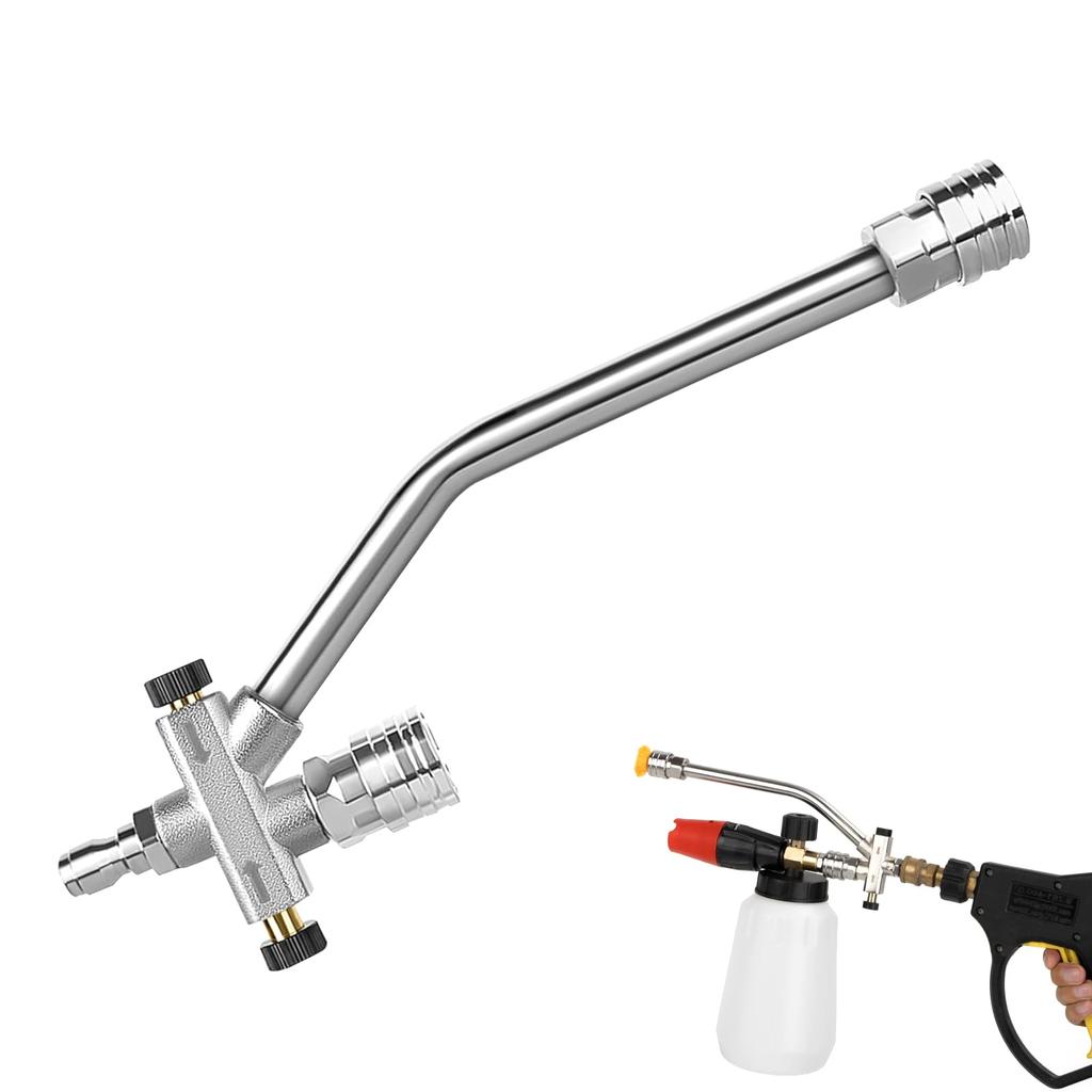ADOFUN Schaumkanone Doppel-Dual-Anschluss Zubehör für Schaumdruck Zoll Doppelspitze Schaumkanone Schlauch Dual Einstellbar Schnellverbinder Autowäsche Zuhause Auto