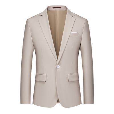 High Quality Men's Blazers Single Button Turn Down Collar Long Sleeve Solid Suits Business Casual Suit Outerwear Men