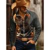 Men's Long-sleeved Shirt - Fashionable Cartoon Beaver Print - Versatile and Easy To Wear