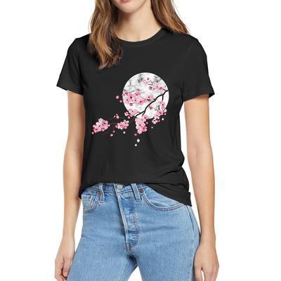 Sakura Kirschblüte, Japans Lieblingsblume, lustiges Sommer-Damen-T-Shirt, lässig, Neuheit, übergroßes T-Shirt, modisches T-Shirt