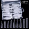 120Pcs/Box Dual Forms Nails for Poly Nail Gel Snake Relief Design Top Forms for Extension Acrylic Nail Molds Manicure Tools DIY