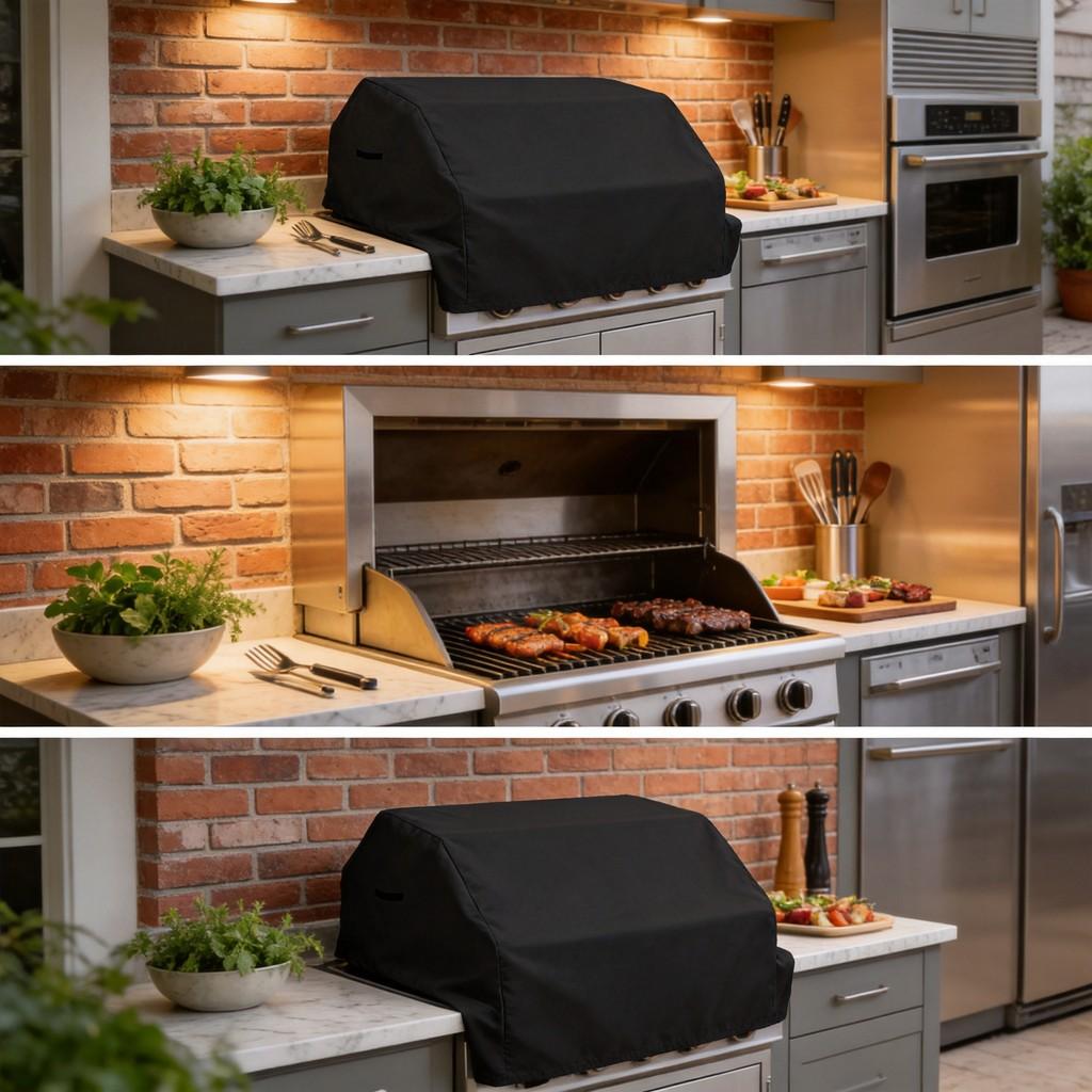 Outdoor Grill Cover Oxford Fabric Waterproof Dustproof Windproof For Barbecue Enthusiasts