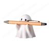 Cute Ghost Pen Holder Ornaments Halloween Adorable Ghost Pencil Stand Resin Ghost Figurine For Home Office Desktop Decorations
