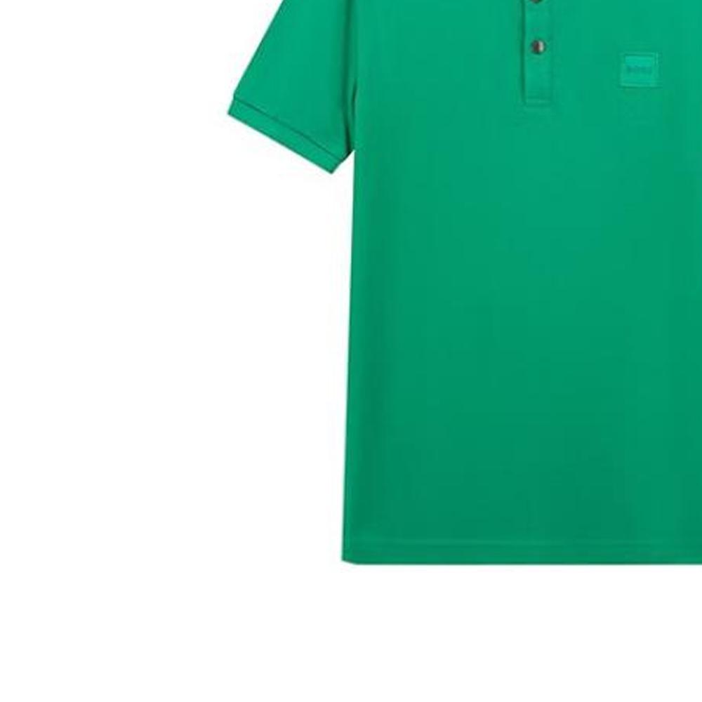 HUGO BOSS Polo Shirts Men's Green Polo Collar Moderate Straight Fit 50472668-312