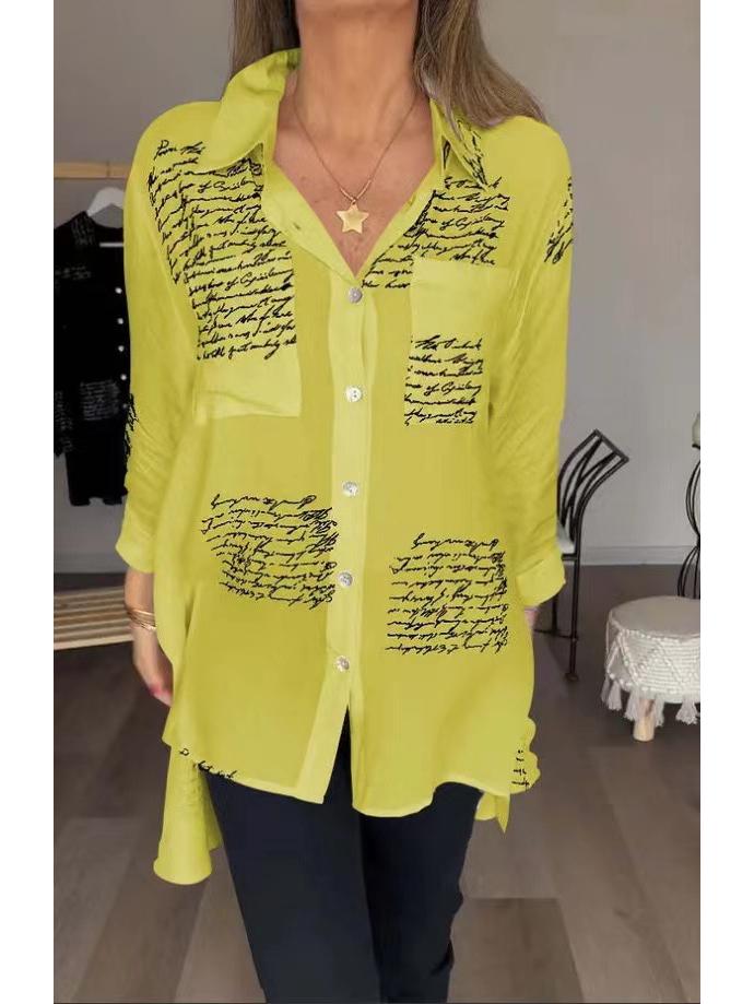 2025 Women's Spring/Summer Swallowtail Print Loose Fit Shirt - European & American Style