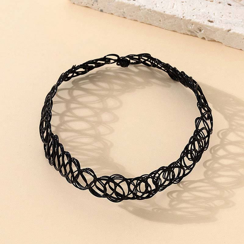 Fashion Colorful Braided Fish Thread Choker Necklace For Women Girls Vintage Elastic Beaded Neck Chain Necklace Jewelry Gifts
