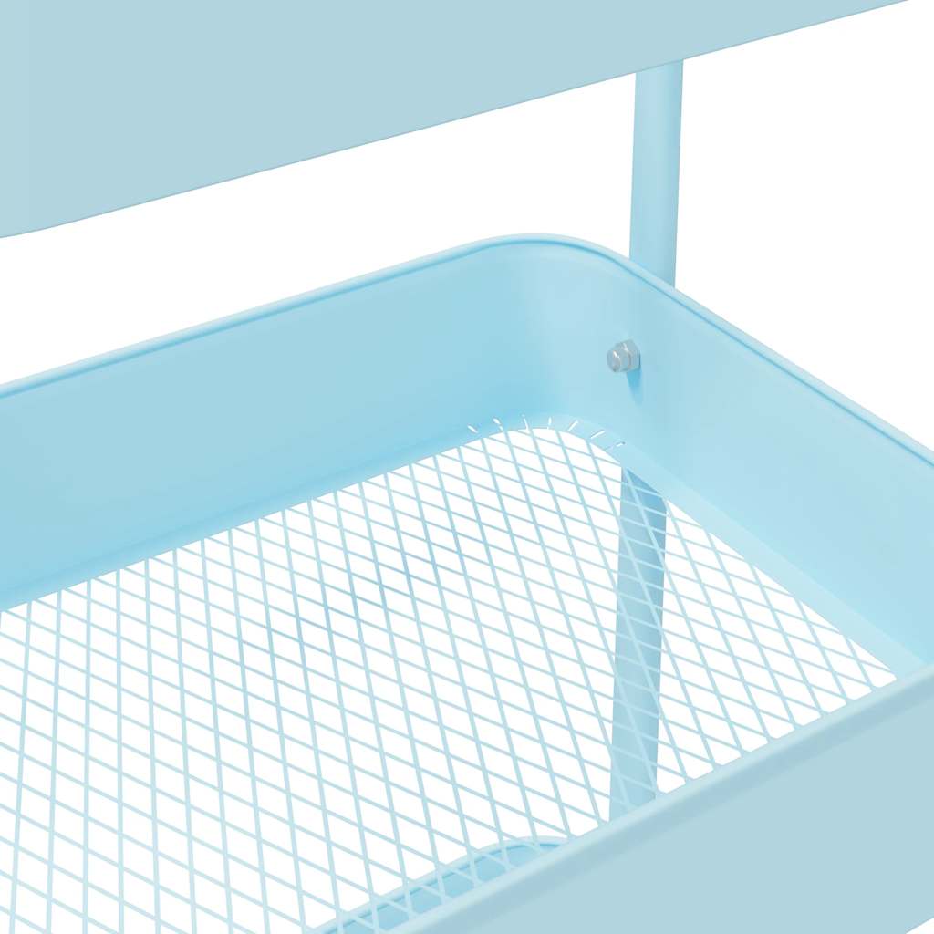 3 Tier Storage Trolley Blue 42 X 41.5 X 77 Cm Steel