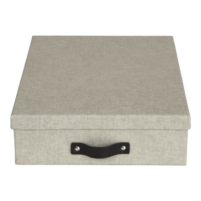 Porte courrier - Bigso Box of Sweden - 9451C5549LEA648 - Beige - Couvercle pratique - Rangement A3