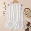 Strap Vest Women's Summer New Artistic Cotton and Linen Sleeveless Inner Layer Bottom Shirt Versatile Embroidered Round Neck