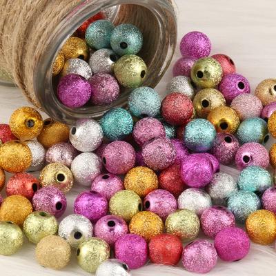 Handgemaakte gemengde kleur vergulde Stardust plastic ronde bal spacer rimpel kralen voor sieraden maken DIY armband charmes bevindingen benodigdheden