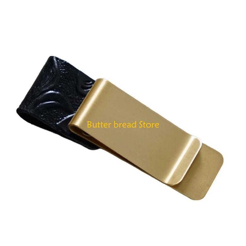 W89C Leather Pen Holder with Clip Notebook Pen Holder Leather Pen Sleeve for Journal