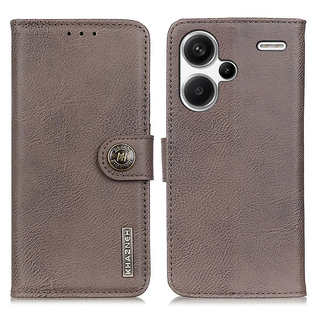 KHAZNEH For Xiaomi Redmi Note 13 Pro+ 5G Cell Phone Cases Cowhide Texture Stand Wallet Cover