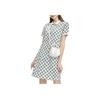 FILA Valentines Day American Series All Over Logo Print Knitted Fashion Casual Short Sleeve Dress Women Dresses F11W329314FZD