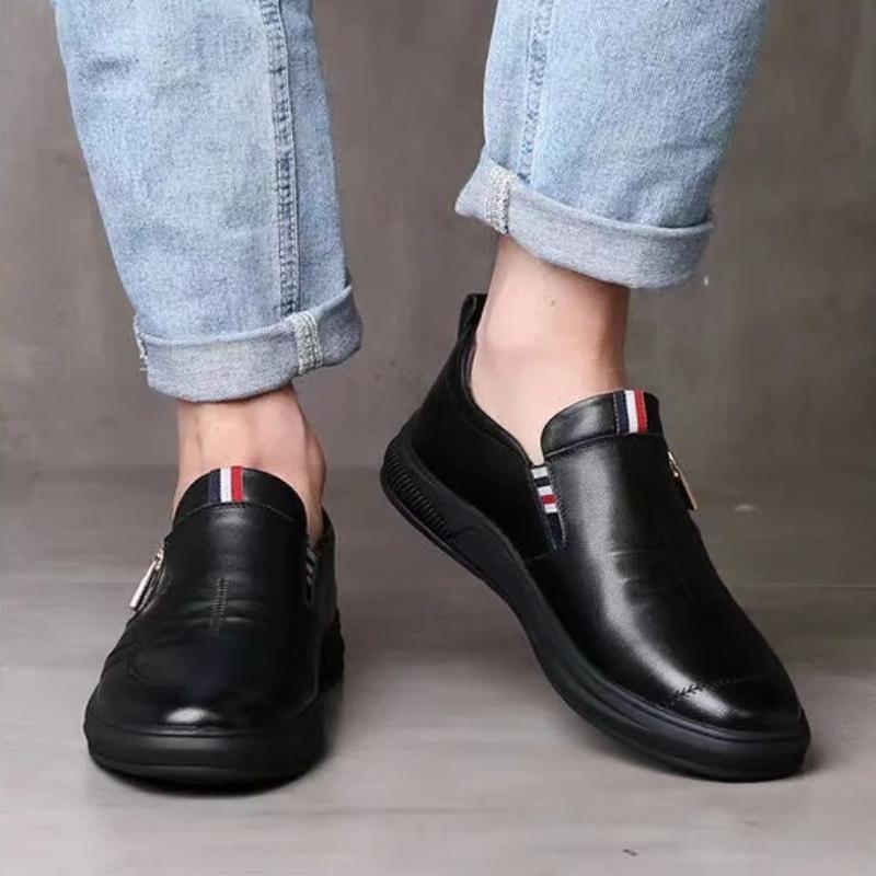 Men's Flat Shoes 2024 New Casual Business Leather Shoes Autumn Flat Bottomed Men's Comfortable Sports Shoes Zapatillas Deporte