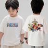 Anime One Piece Cosplay T-Shirt 2026 New Short Sleeve Tops Casual Loose Breathable T-Shirt Kids 3-12Y